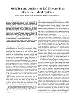 Modeling and Analysis of DC Microgrids As Stochastic Hybrid Systems Jacob A
