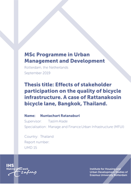 Effects of Stakeholder Participation on the Quality of Bicycle Infrastructure
