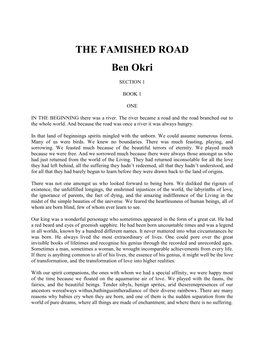 THE FAMISHED ROAD Ben Okri