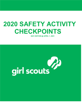 2020 Safety Activity Checkpoints 2021 Edition @ April 1, 2021