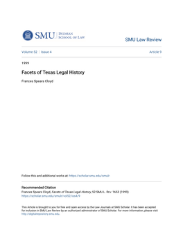 Facets of Texas Legal History