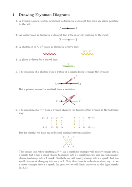 1 Drawing Feynman Diagrams