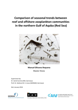 Comparison of Seasonal Trends Between Reef and Offshore Zooplankton Communities in the Northern Gulf of Aqaba (Red Sea)