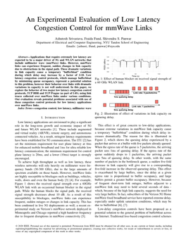 An Experimental Evaluation of Low Latency Congestion Control for Mmwave Links