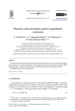 Discrete Scale Invariance and Its Logarithmic Extension