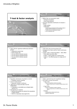 T-Test & Factor Analysis