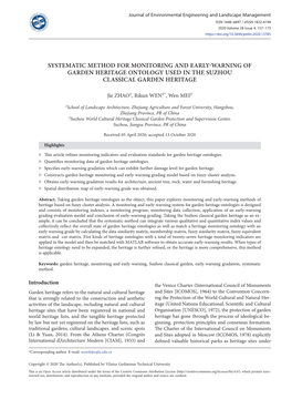 Systematic Method for Monitoring and Early-Warning of Garden Heritage Ontology Used in the Suzhou Classical Garden Heritage