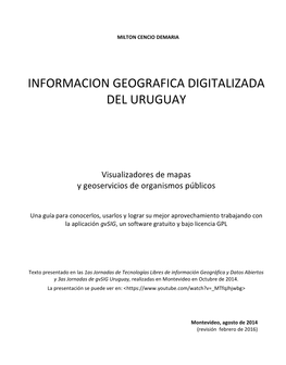 Informacion Geografica Digitalizada Del Uruguay