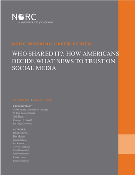 "'Who Shared It?': How Americans Decide What News to Trust
