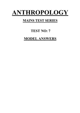 Anthropology Mains Test Series