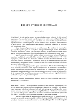 The Life Cycles of Cryptogams 7