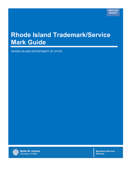 State of Rhode Island Trademark/Service Mark Guide