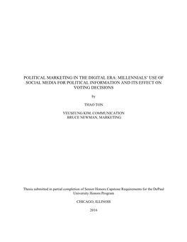 Political Marketing in the Digital Era: Millennials’ Use of Social Media for Political Information and Its Effect on Voting Decisions