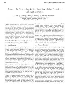 Method for Generating Subject Area Associative Portraits: Different Examples