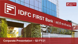 Corporate Presentation – Q3 FY21 Disclaimer