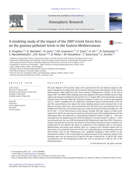 A Modeling Study of the Impact of the 2007 Greek Forest Fires on The