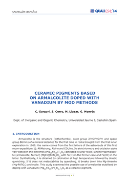 Ceramic Pigments Based on Armalcolite Doped with Vanadium by Mod Methods