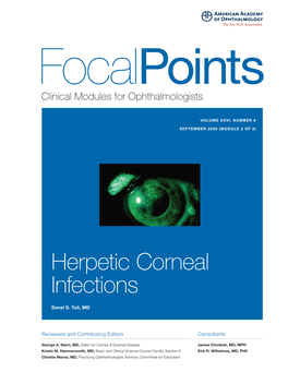 Herpetic Corneal Infections