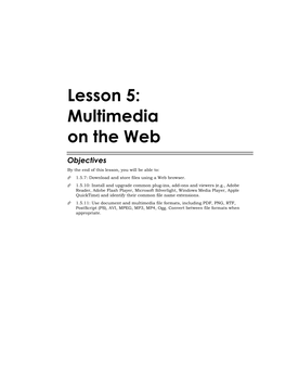 5Lesson 5: Multimedia on the Web