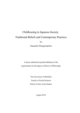 Childbearing in Japanese Society: Traditional Beliefs and Contemporary Practices