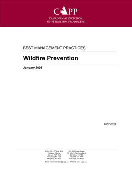 BEST MANAGEMENT PRACTICES Wildfire Prevention