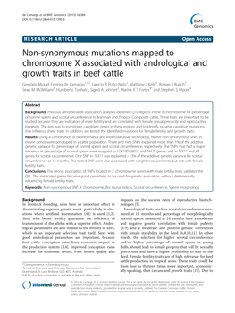 Non-Synonymous Mutations Mapped to Chromosome X Associated With