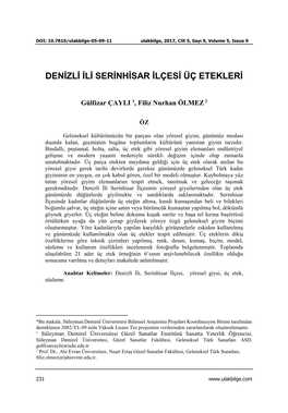 Denizli Ili Serinhisar Ilçesi Üç Etekleri