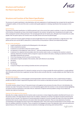 Structure and Function of the Patent Specification August 2014