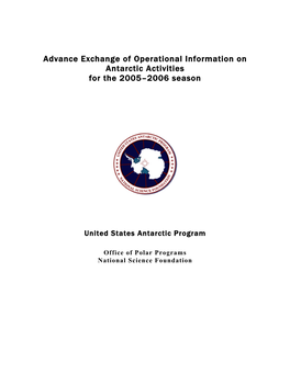 U.S. Advance Exchange of Operational Information, 2005-2006