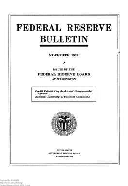 FEDERAL RESERVE BULLETIN November 1934