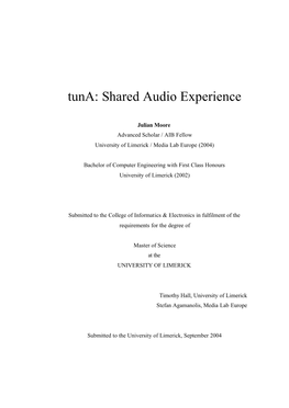 Tuna: Shared Audio Experience