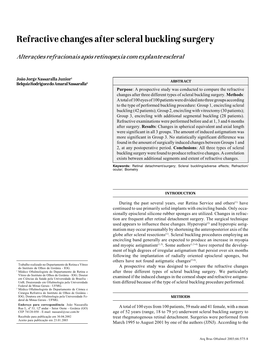 Refractive Changes After Scleral Buckling Surgery