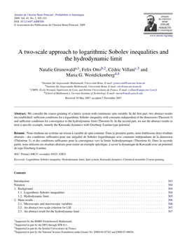 A Two-Scale Approach to Logarithmic Sobolev Inequalities and the Hydrodynamic Limit