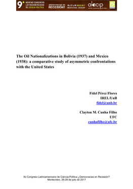 Oil Nationalizations in Bolivia and Mexico Established a Period of Tension and Conflict with U.S