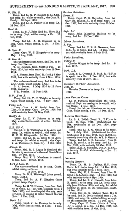 Supplement to the London Gazette, 22 January, 1917. 823