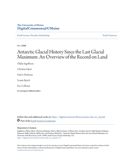 Antarctic Glacial History Since the Last Glacial Maximum: an Overview of the Record on Land Ólafur Ingólfsson