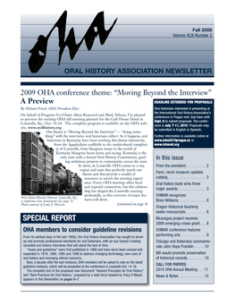 OHA Fall09.Qxd:OHA Fall09 7/28/09 1:14 PM Page 1
