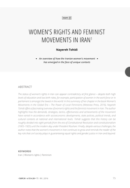 Women's Rights and Feminist Movements in Iran1