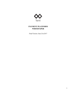 Tenx Whitepaper