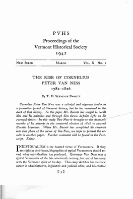 The Rise of Cornelius Peter Van Ness 1782- 18 26
