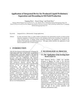 Application of Integrated Device for Produced Liquid Preliminary Separation and Desanding in Oil Field Production