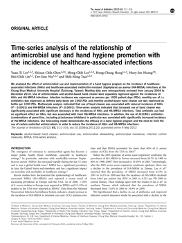 Time-Series Analysis of the Relationship of Antimicrobial Use and Hand Hygiene Promotion with the Incidence of Healthcare-Associated Infections