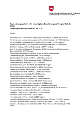 Raumordnungsverfahren Für Eine Mögliche Erweiterung Des Designer Outlets Soltau Einladung Zur Antragskonferenz Am 18.3