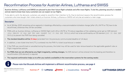 Reconfirmation Process for Austrian Airlines, Lufthansa and SWISS !