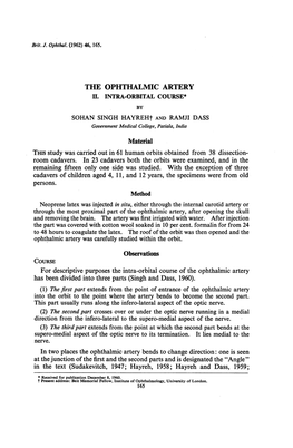 The Ophthalmic Artery Ii