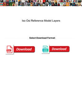 Iso Osi Reference Model Layers