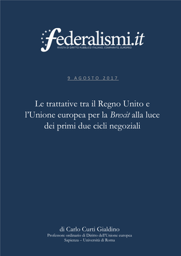 Le Trattative Tra Il Regno Unito E L'unione Europea Per La Brexit Alla