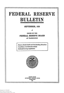 Federal Reserve Bulletin September 1928