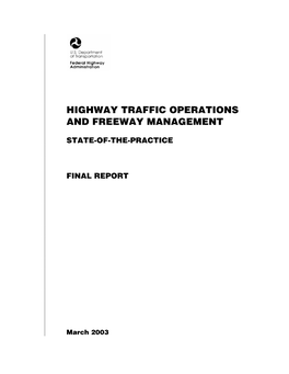 Highway Traffic Operations and Freeway Management