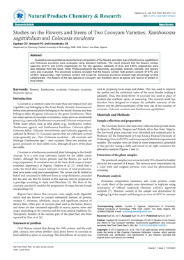 Studies on the Flowers and Stems of Two Cocoyam Varieties